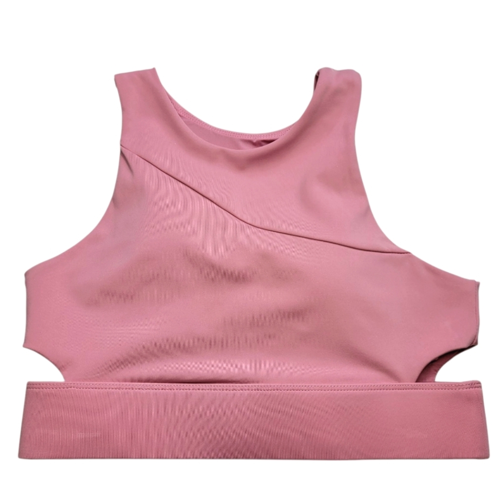 Antonio Melani XS Pink Sports Bra Workout Crop Top Bra Pads Lined Athletic Mauve